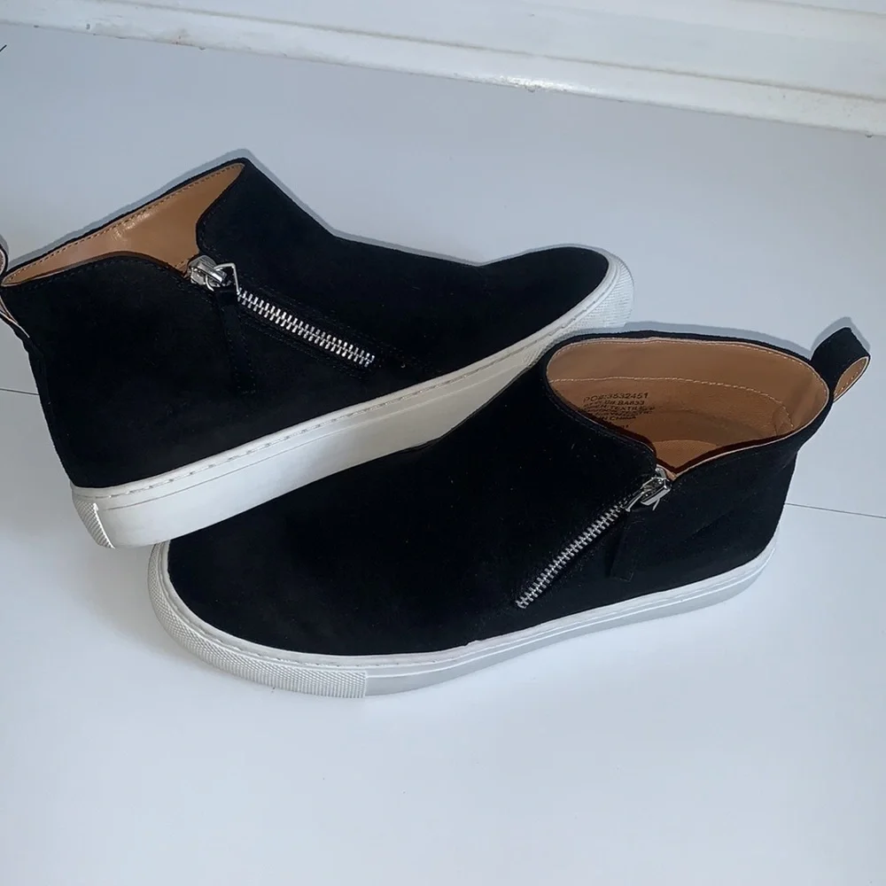 J.Crew Faux suede hight top boots‎ black Size 7.5